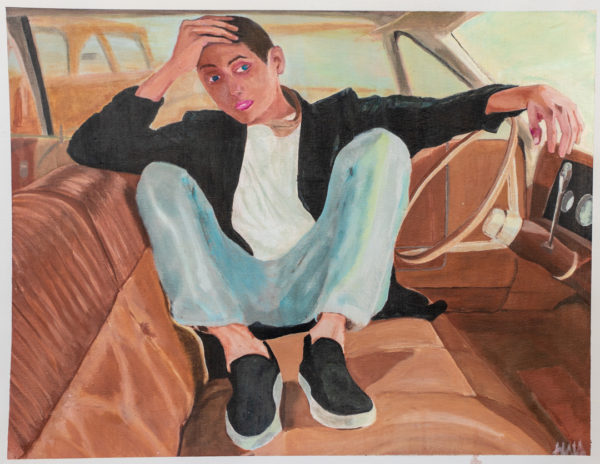 Auwa Study of girl in car