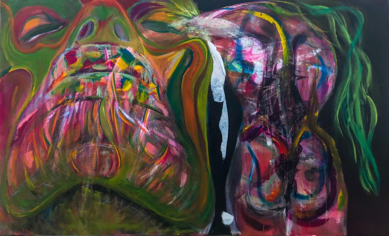 Auwa face her art on canvas