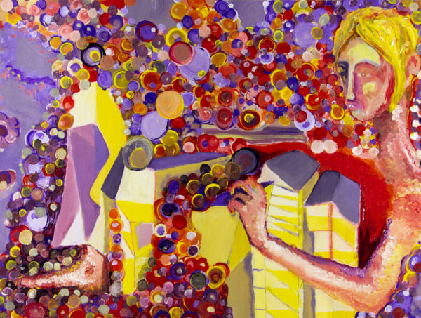 Auwa Among Cities and Floaties art on canvas